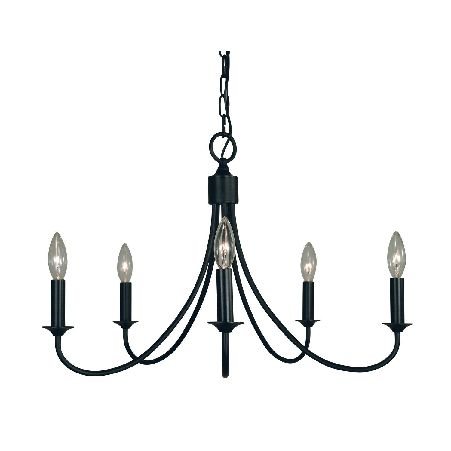 Framburg - 1001 MBLACK - Five Light Chandelier - Maisonette - Matte Black