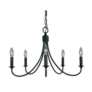 Framburg - 1001 MBLACK - Five Light Chandelier - Maisonette - Matte Black