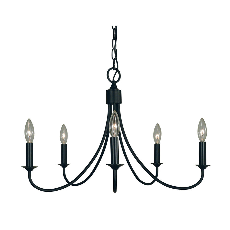 Framburg - 1001 MBLACK - Five Light Chandelier - Maisonette - Matte Black