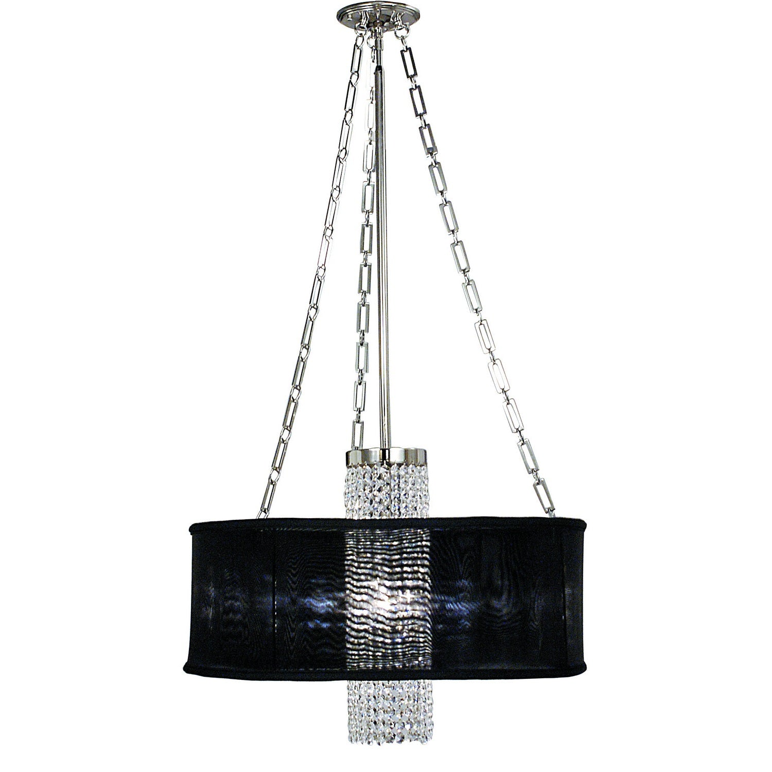 Framburg - 1955 PS/SWH - One Light Chandelier - Angelique - Polished Silver w/White Sheer Shade