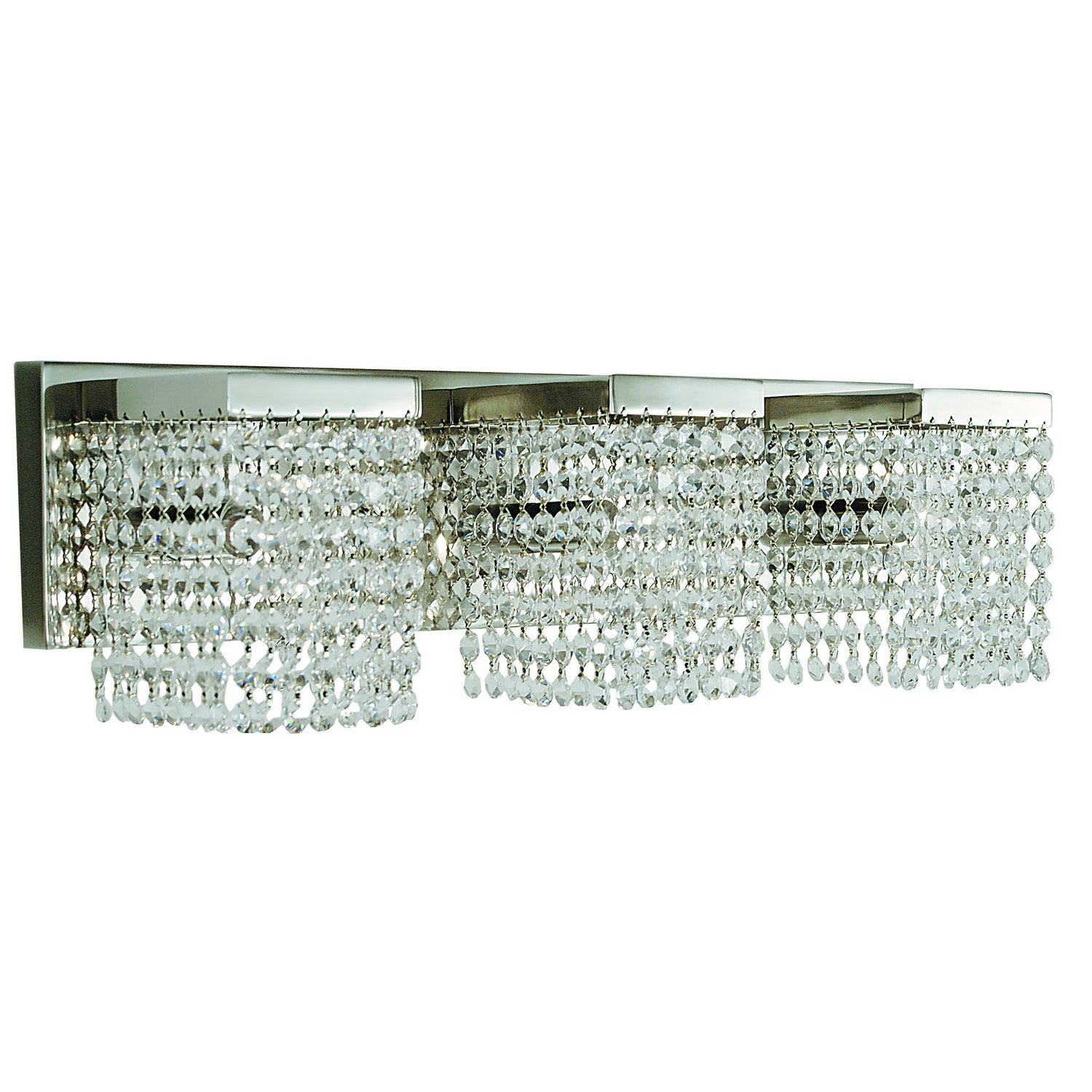 Framburg - 1993 PS - Three Light Wall Sconce - Gemini - Polished Silver w/Clear Crystal