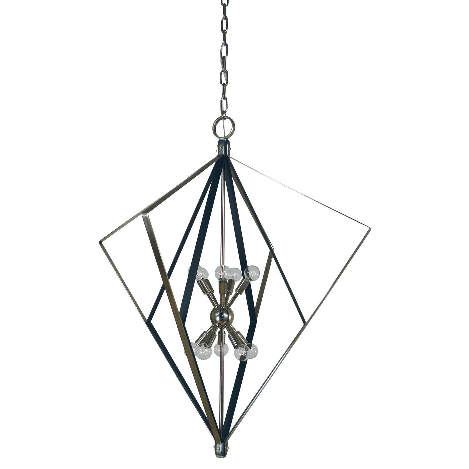 Framburg - 3023 PN/MBLACK - Ten Light Foyer Chandelier - Zoe - Polished Nickel w/Matte Black