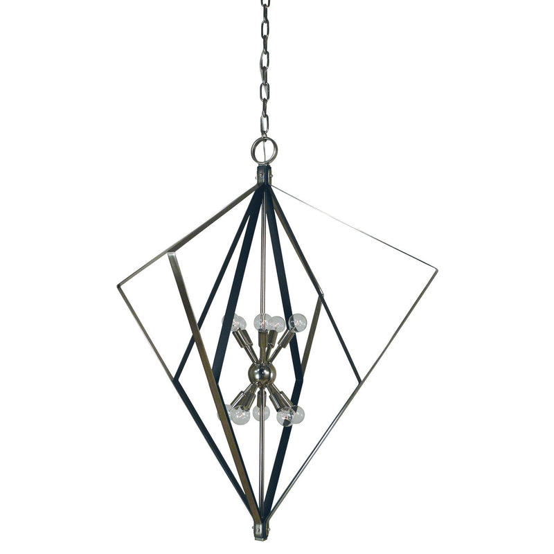 Framburg - 3023 PN/MBLACK - Ten Light Foyer Chandelier - Zoe - Polished Nickel w/Matte Black