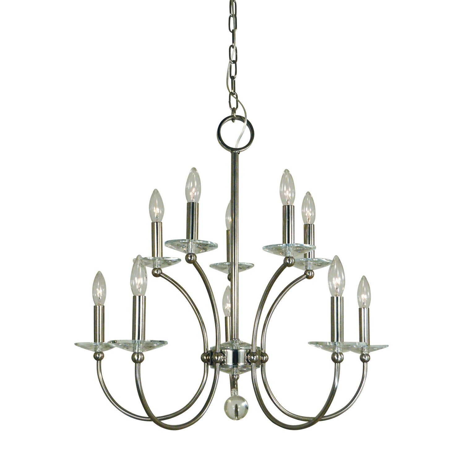 Framburg - 3109 PN - Ten Light Chandelier - Pirouette - Polished Nickel