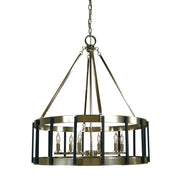 Framburg - 4668 PN/MBLACK - Six Light Chandelier - Pantheon - Polished Nickel w/Matte Black