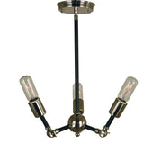 Framburg - 4683 PN/MBLACK - Three Light Chandelier - Felix - Polished Nickel w/Matte Black