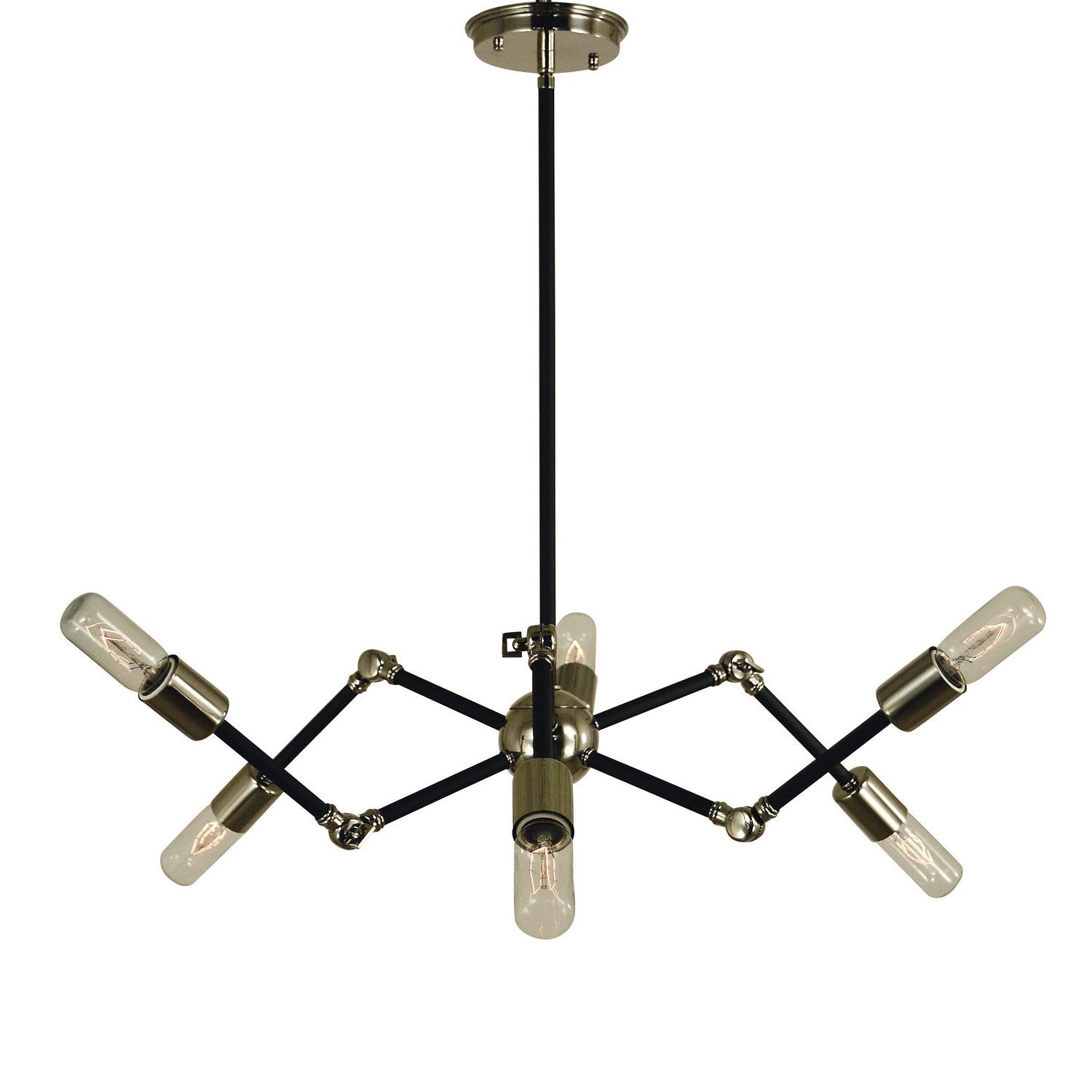 Framburg - 4686 PN/MBLACK - Six Light Chandelier - Felix - Polished Nickel w/Matte Black