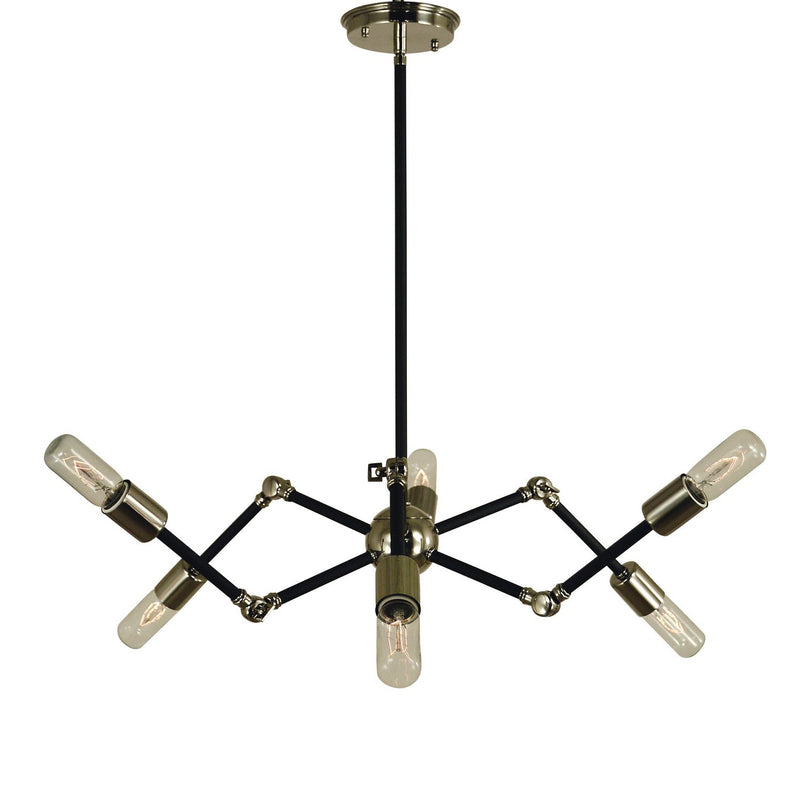 Framburg - 4686 PN/MBLACK - Six Light Chandelier - Felix - Polished Nickel w/Matte Black