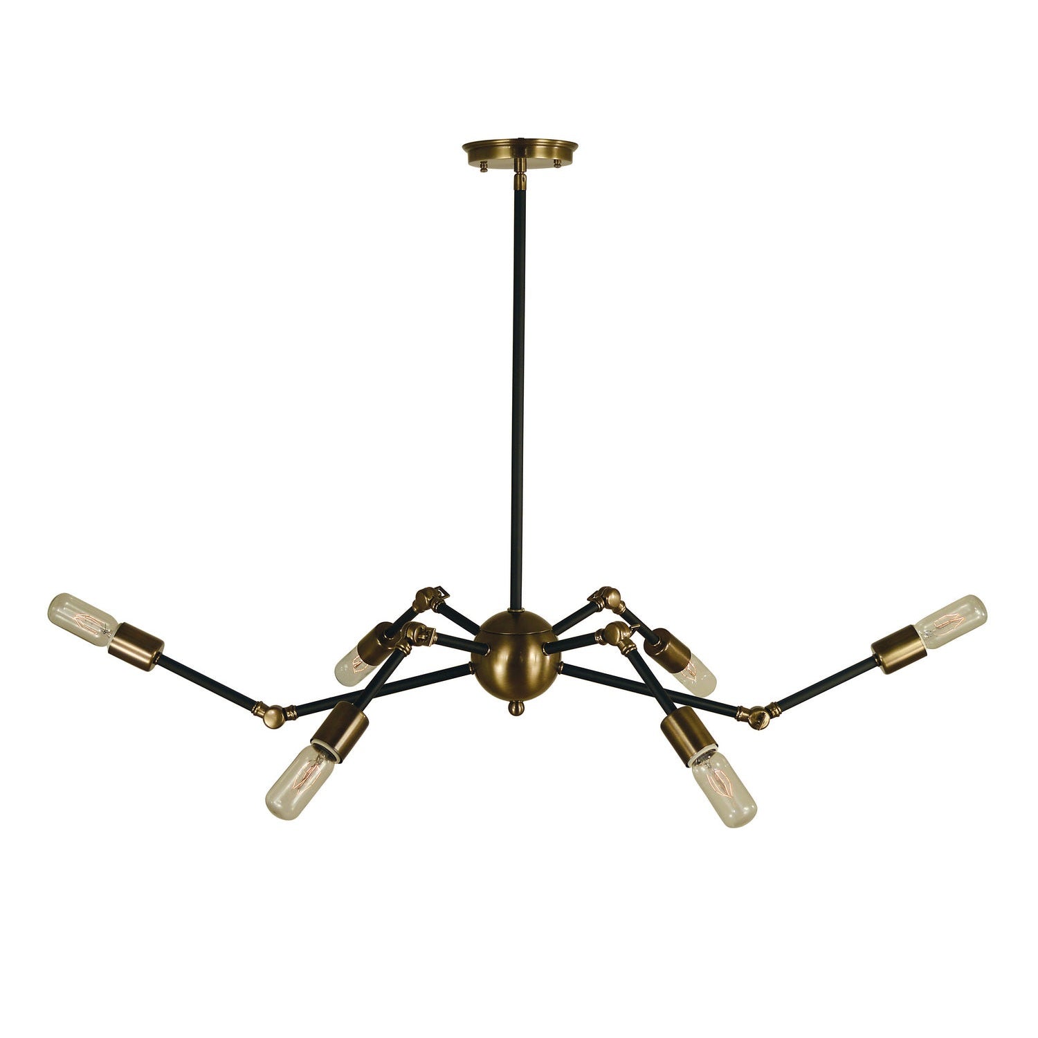 Framburg - 4688 AB/MBLACK - Six Light Chandelier - Felix - Antique Brass w/Matte Black