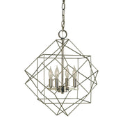 Framburg - 4704 SP/PN - Four Light Chandelier - Etoile - Satin Pewter w/Polished Nickel