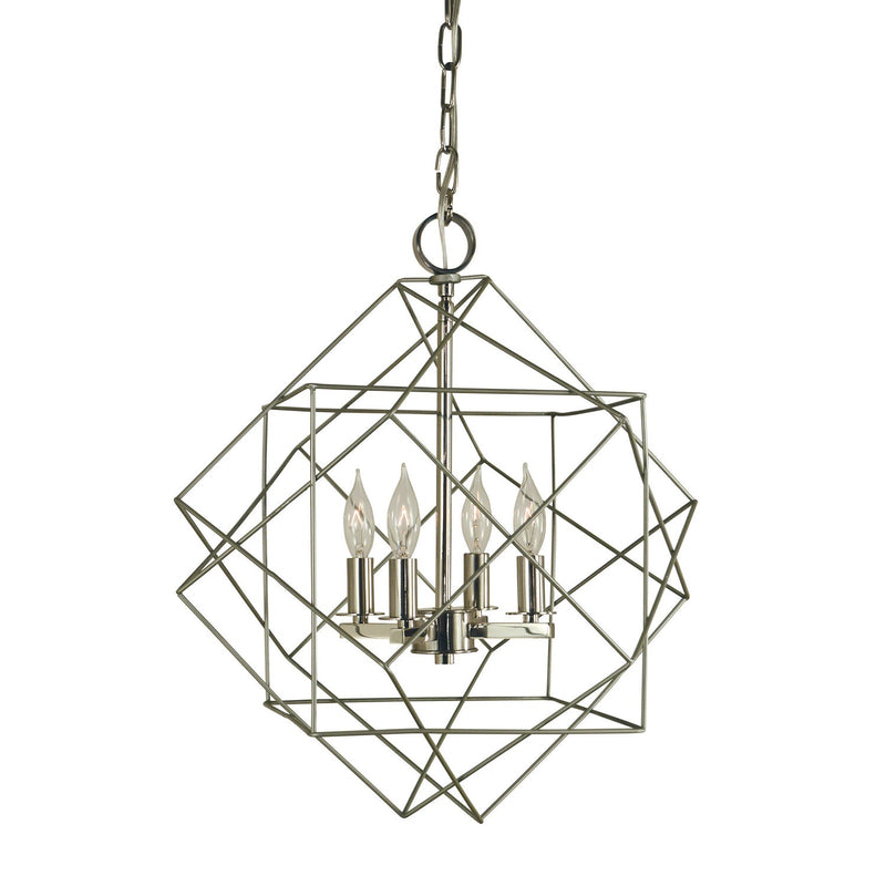 Framburg - 4704 SP/PN - Four Light Chandelier - Etoile - Satin Pewter w/Polished Nickel