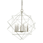 Framburg - 4708 SP/PN - Eight Light Foyer Chandelier - Etoile - Satin Pewter w/Polished Nickel