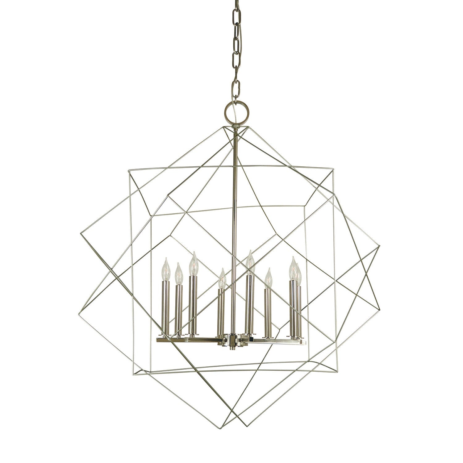 Framburg - 4708 SP/PN - Eight Light Foyer Chandelier - Etoile - Satin Pewter w/Polished Nickel