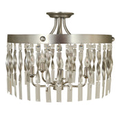 Framburg - 4713 SP/PN - Five Light Flush / Semi-Flush Mount - Adele - Satin Pewter w/Polished Nickel