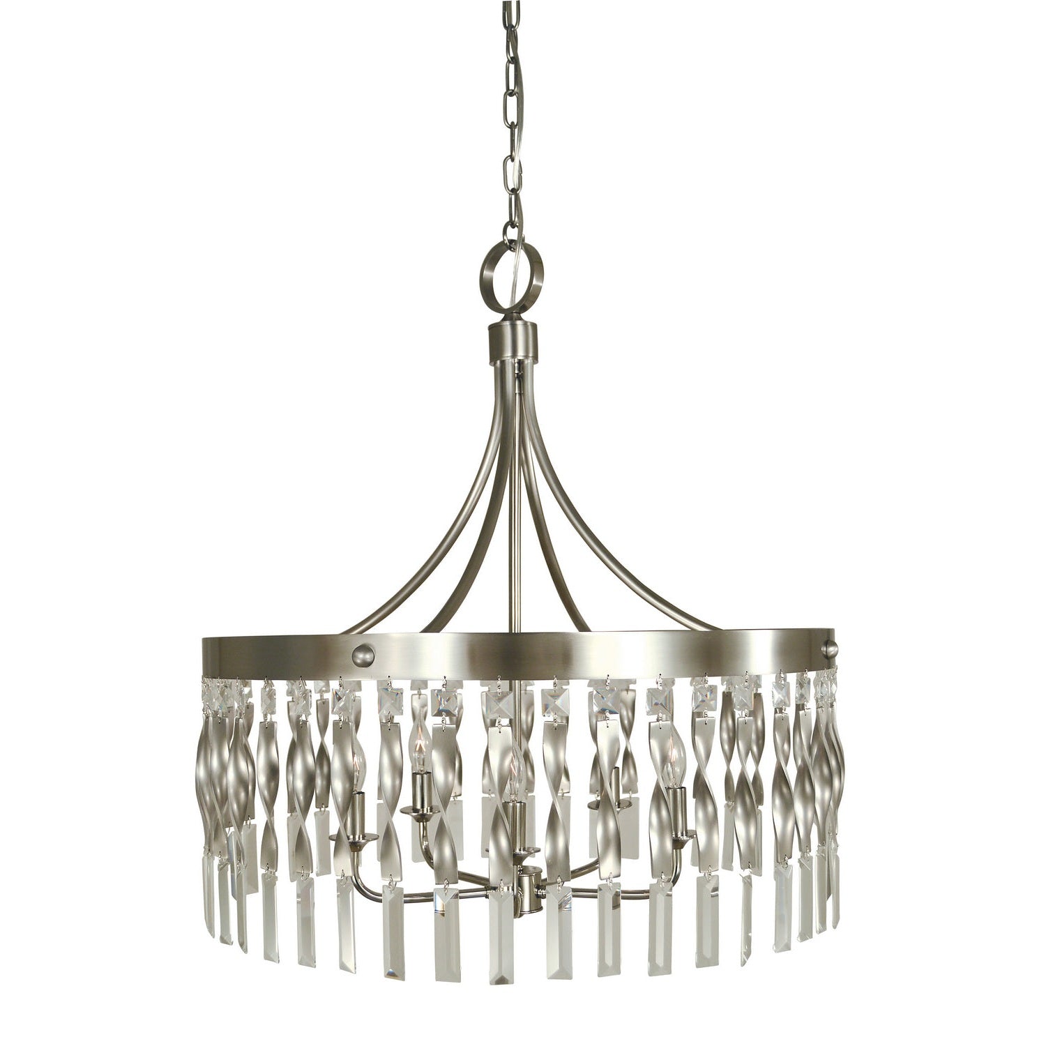 Framburg - 4715 SP/PN - Five Light Chandelier - Adele - Satin Pewter w/Polished Nickel