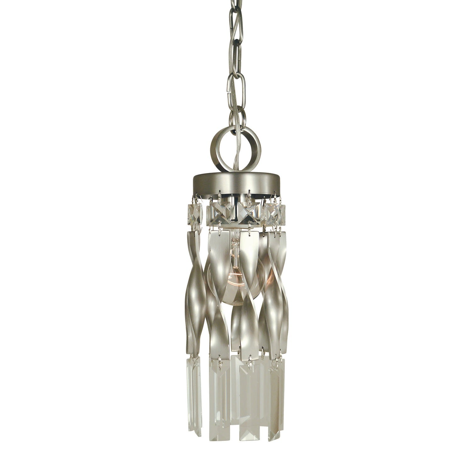 Framburg - 4718 SP/PN - One Light Pendant - Adele - Satin Pewter w/Polished Nickel