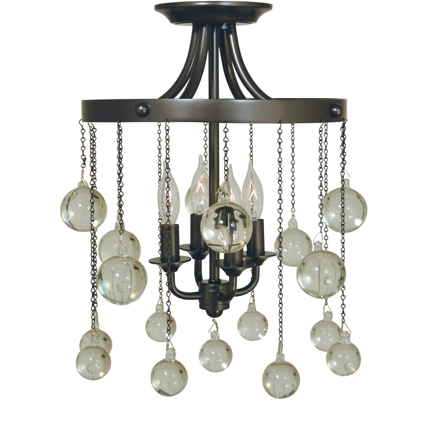 Framburg - 4762 MB - Four Light Flush / Semi-Flush Mount - Falling Stars - Mahogany Bronze