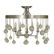 Framburg - 4768 SP/PN - Five Light Flush / Semi-Flush Mount - Falling Stars - Satin Pewter w/Polished Nickel