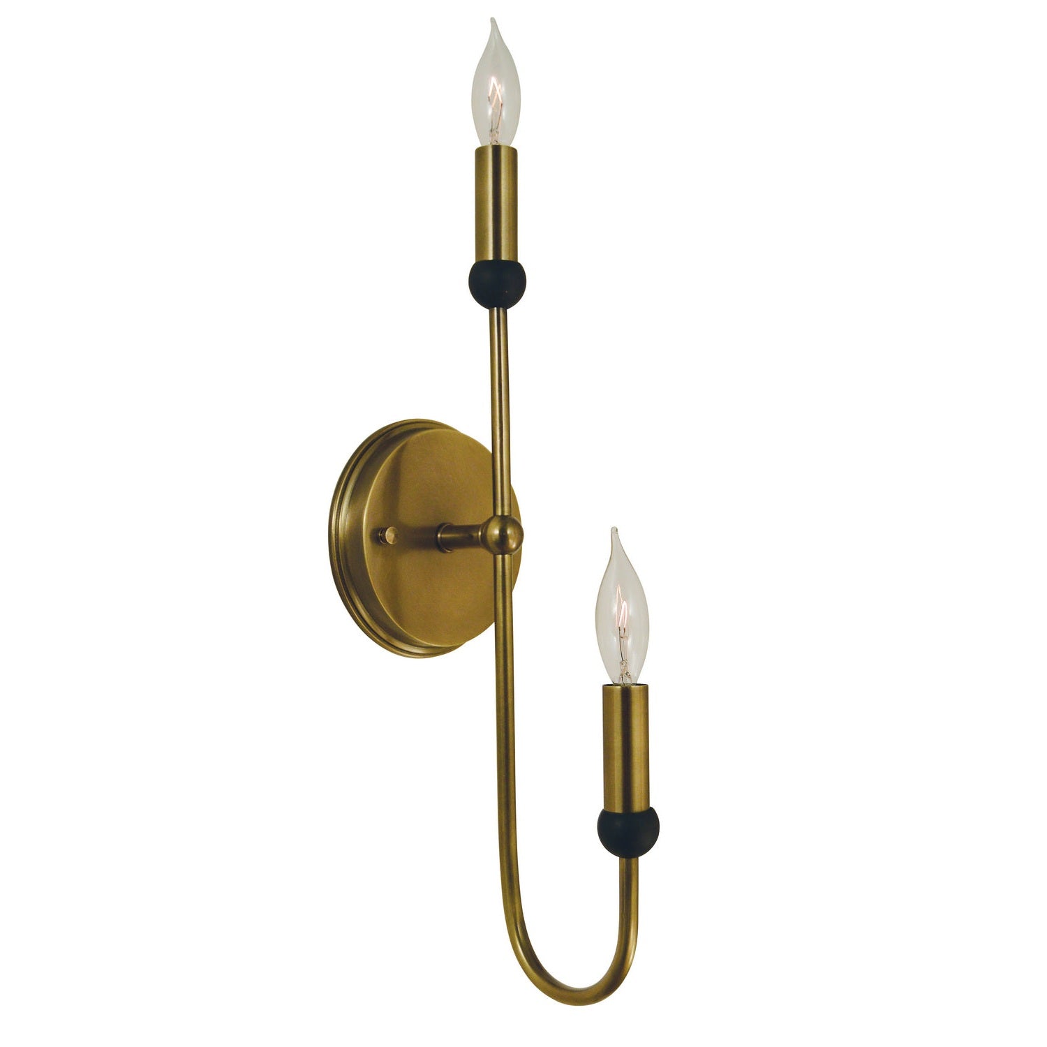 Framburg - 4792 AB/MBLACK - Two Light Wall Sconce - Nicole - Antique Brass w/Matte Black