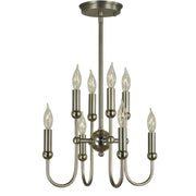 Framburg - 4794 SP/PN - Eight Light Chandelier - Nicole - Satin Pewter w/Polished Nickel