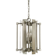 Framburg - 4804 SP/PN - Four Light Chandelier - Louvre - Satin Pewter w/Polished Nickel