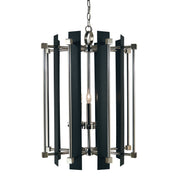 Framburg - 4805 PN/MBLACK - Five Light Foyer Chandelier - Louvre - Polished Nickel w/Matte Black