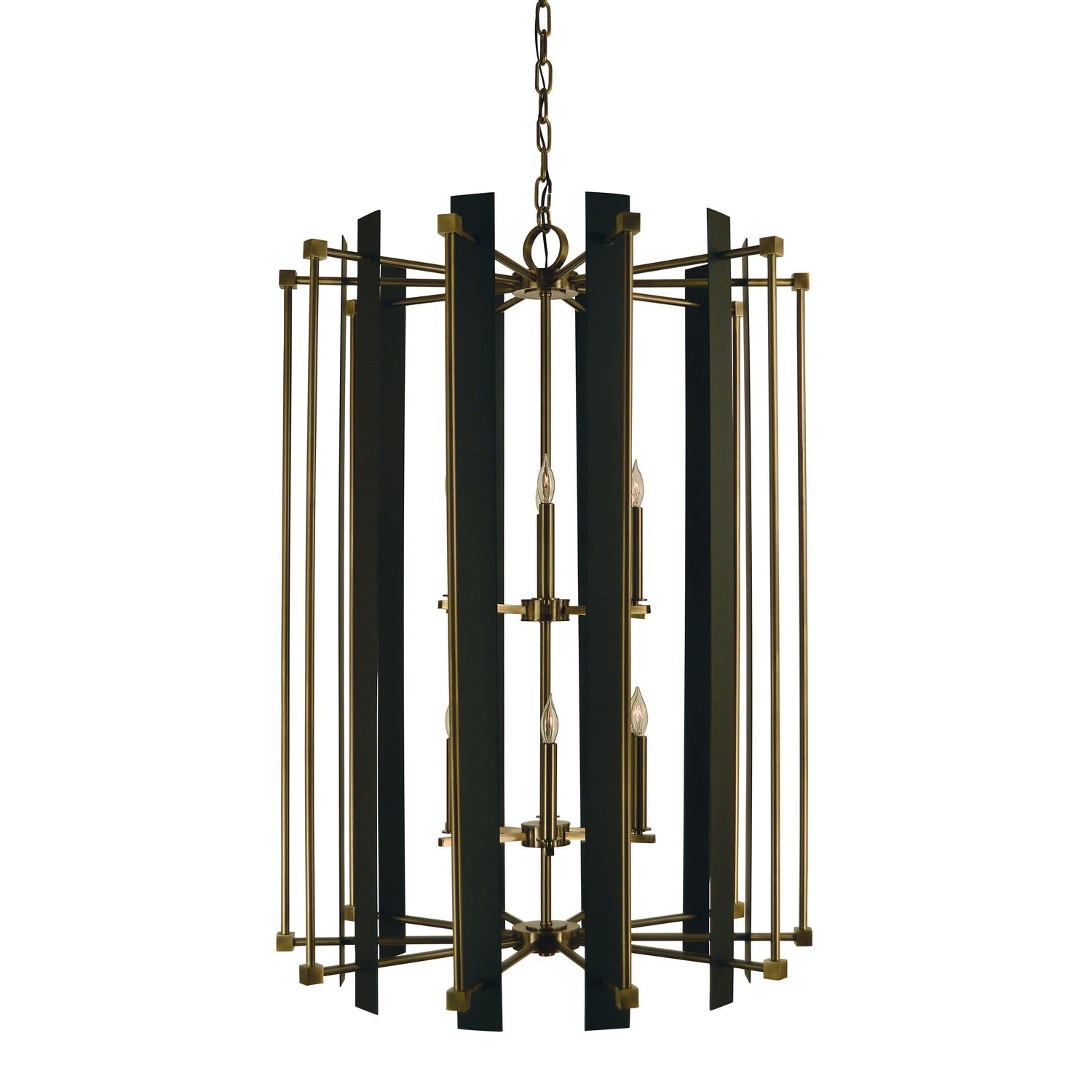Framburg - 4806 AB/MBLACK - 12 Light Foyer Chandelier - Louvre - Antique Brass w/Matte Black