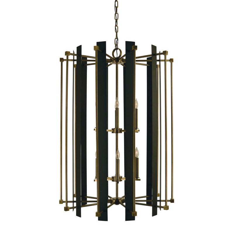 Framburg - 4806 AB/MBLACK - 12 Light Foyer Chandelier - Louvre - Antique Brass w/Matte Black
