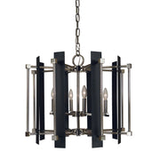 Framburg - 4807 PN/MBLACK - Six Light Chandelier - Louvre - Polished Nickel w/Matte Black