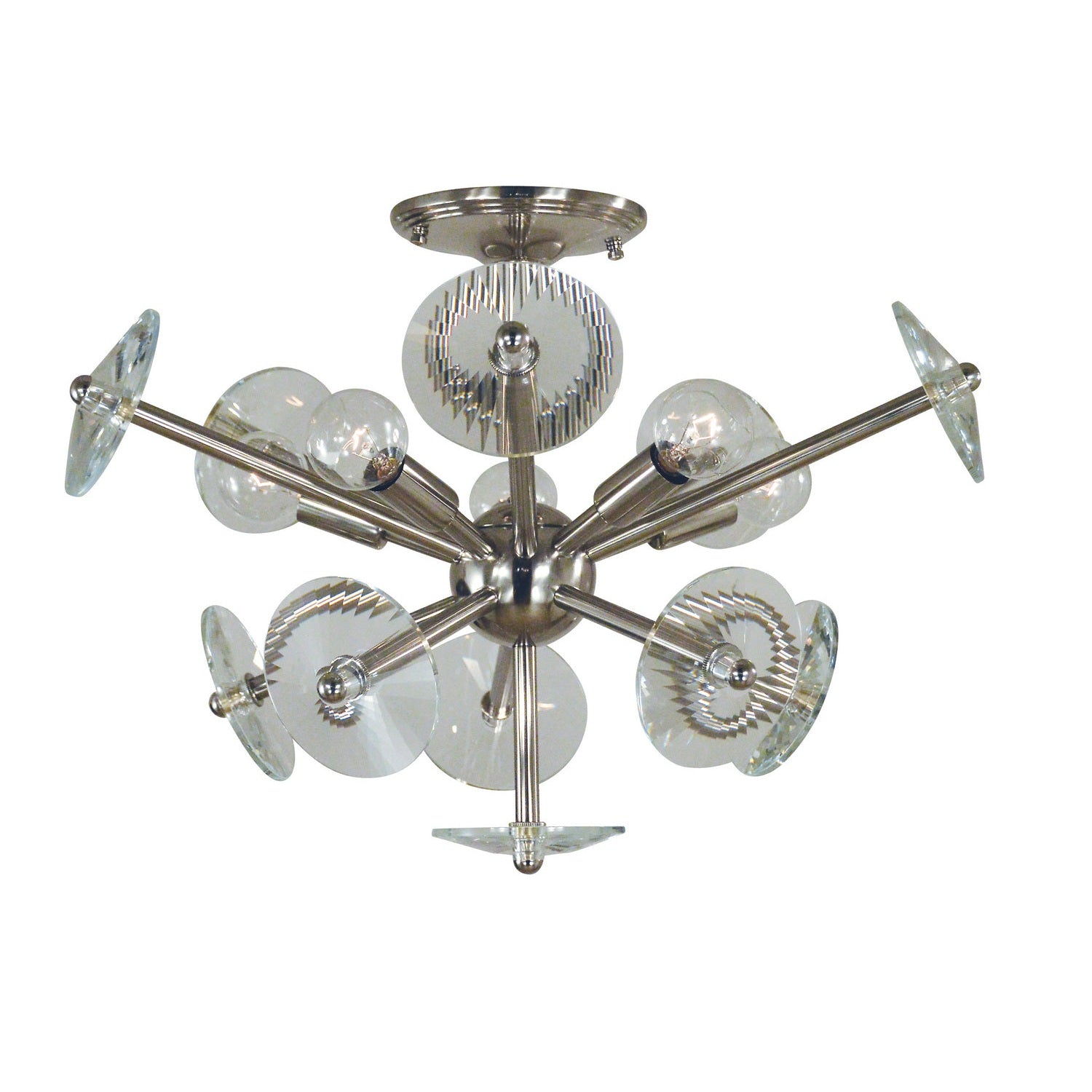 Framburg - 4812 PN - Five Light Flush / Semi-Flush Mount - Apogee - Polished Nickel