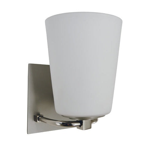 Framburg - 4851 SP/PN/WH - One Light Bath - Mercer - Satin Pewter w/Polished Nickel