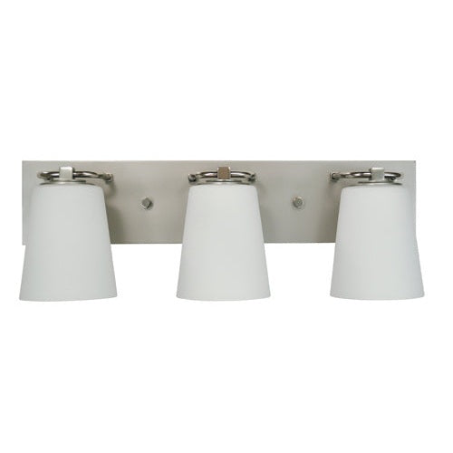 Framburg - 4853 SP/PN/WH - Three Light Bath - Mercer - Satin Pewter w/Polished Nickel
