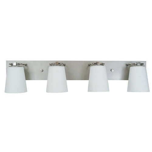 Framburg - 4854 SP/PN/WH - Four Light Bath - Mercer - Satin Pewter w/Polished Nickel