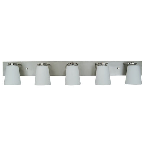 Framburg - 4855 SP/PN/WH - Five Light Bath - Mercer - Satin Pewter w/Polished Nickel