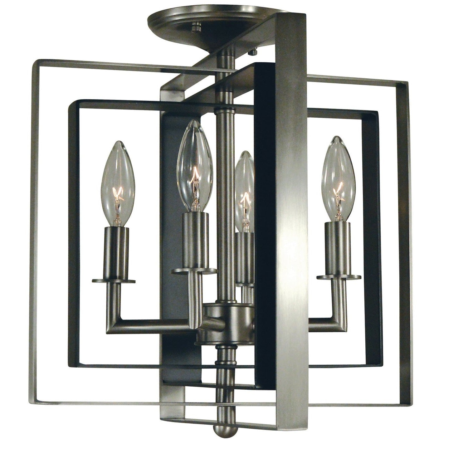Framburg - 4861 BN/MBLACK - Four Light Flush / Semi-Flush Mount - Symmetry - Brushed Nickel w/Matte Black