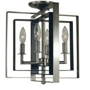 Framburg - 4861 BN/MBLACK - Four Light Flush / Semi-Flush Mount - Symmetry - Brushed Nickel w/Matte Black