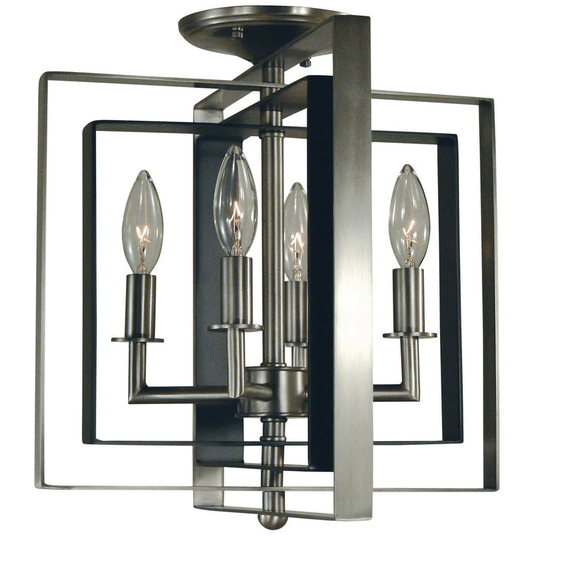 Framburg - 4861 BN/MBLACK - Four Light Flush / Semi-Flush Mount - Symmetry - Brushed Nickel w/Matte Black