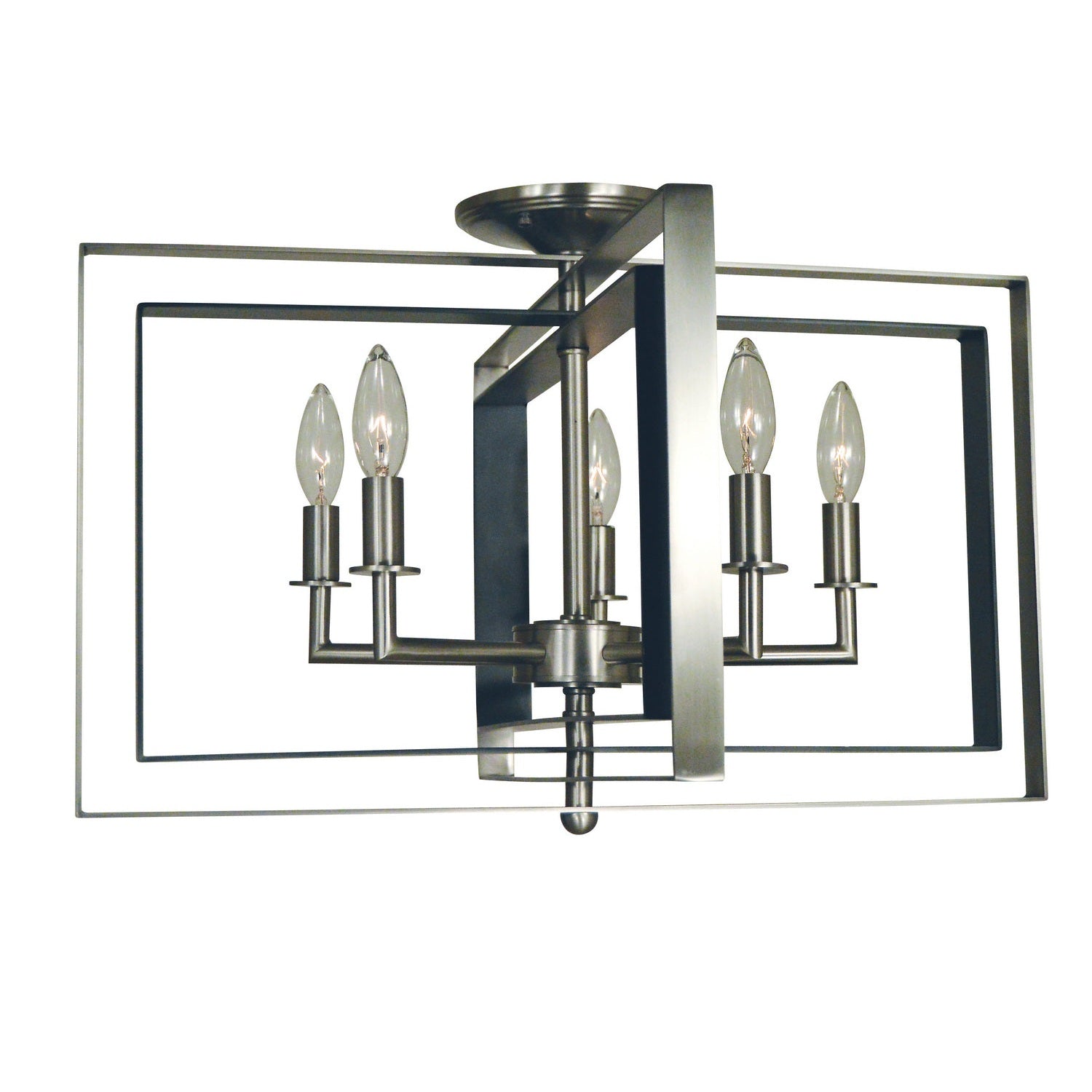 Framburg - 4862 BN/MBLACK - Five Light Flush / Semi-Flush Mount - Symmetry - Brushed Nickel w/Matte Black