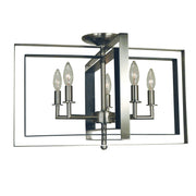 Framburg - 4862 BN/MBLACK - Five Light Flush / Semi-Flush Mount - Symmetry - Brushed Nickel w/Matte Black