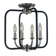 Framburg - 4911 PN/MBLACK - Four Light Flush / Semi-Flush Mount - Boulevard - Polished Nickel w/Matte Black