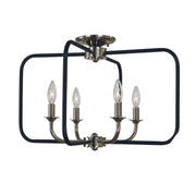 Framburg - 4913 PN/MBLACK - Four Light Flush / Semi-Flush Mount - Boulevard - Polished Nickel w/Matte Black