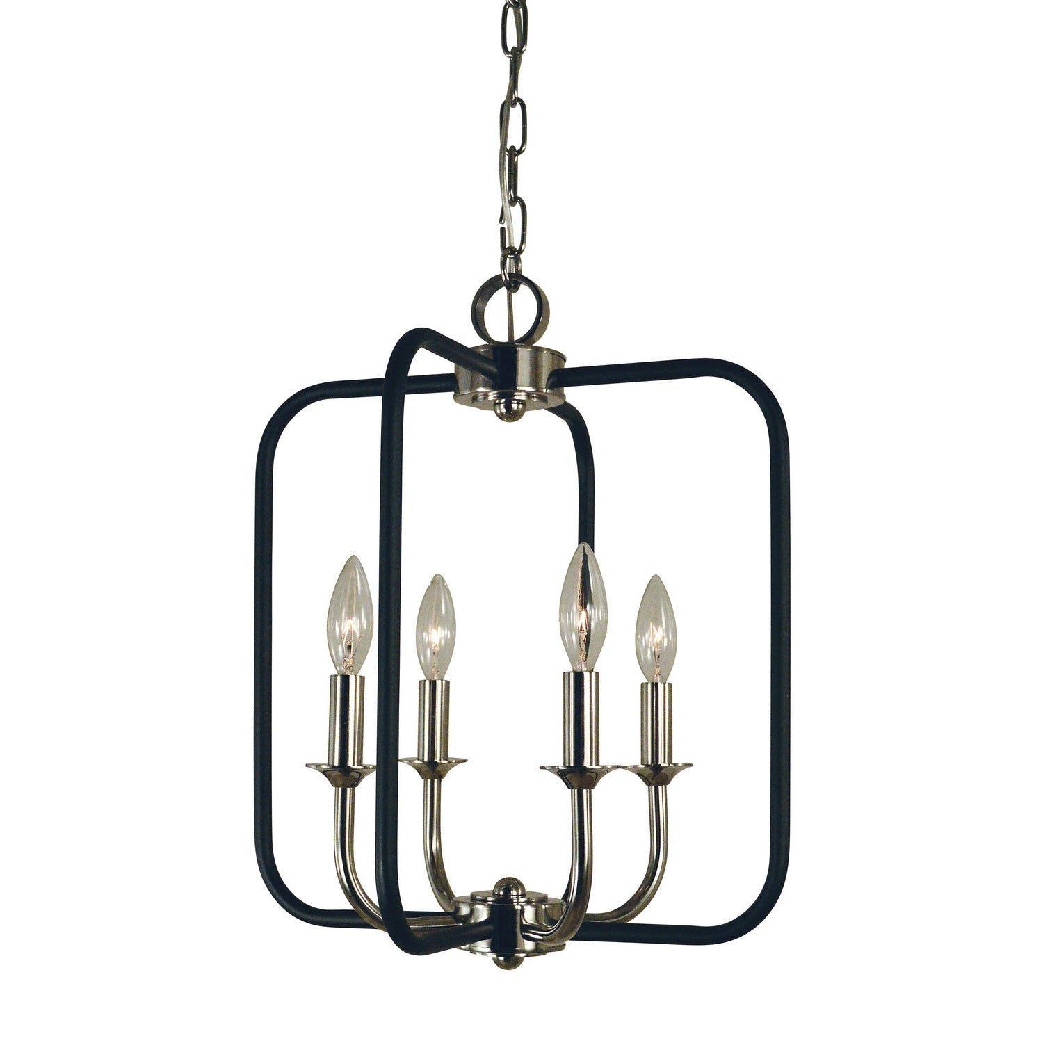 Framburg - 4914 PN/MBLACK - Four Light Chandelier - Boulevard - Polished Nickel w/Matte Black