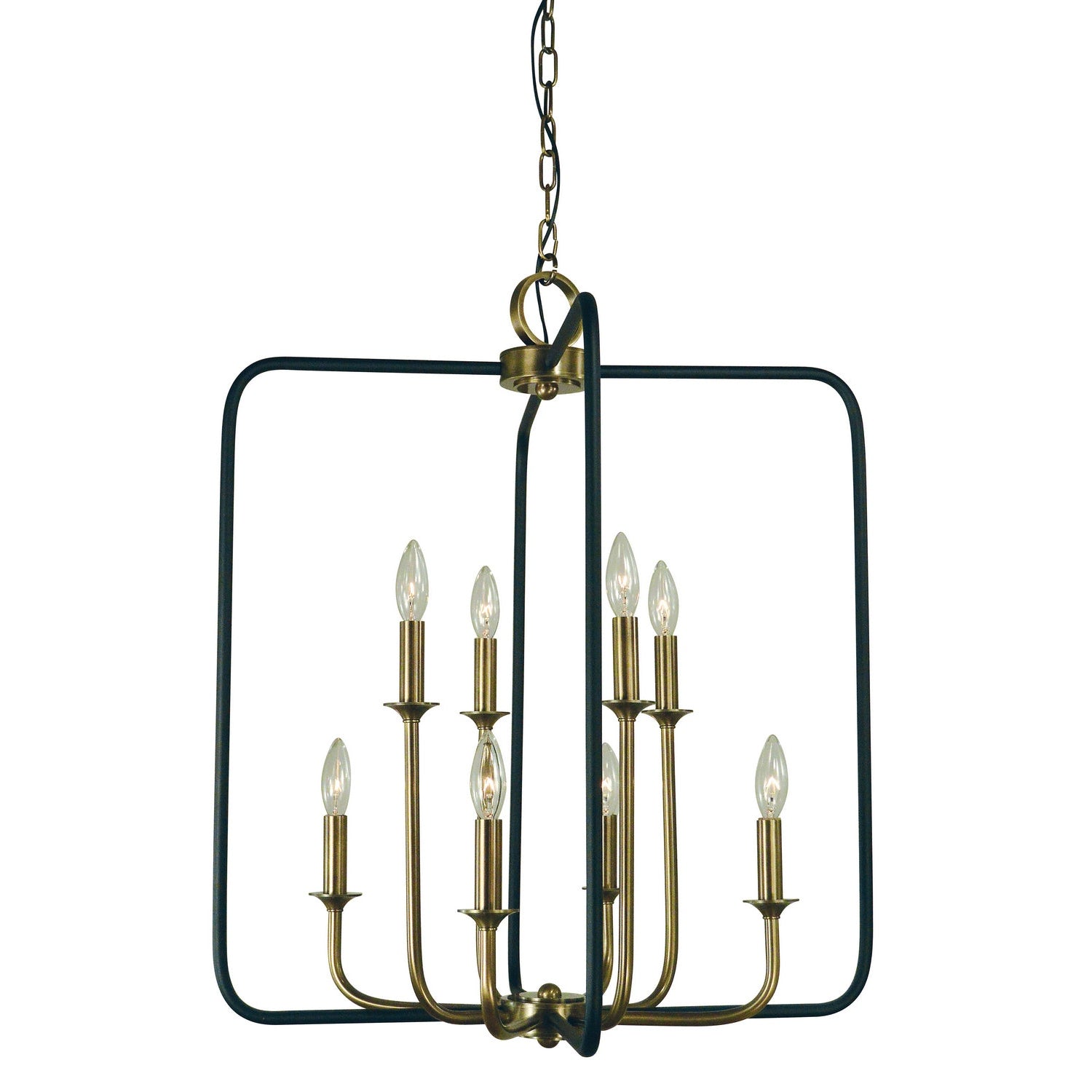 Framburg - 4918 AB/MBLACK - Four Light Chandelier - Boulevard - Antique Brass w/Matte Black