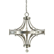 Framburg - 4920 SP/PN - Six Light Chandelier - Regent - Satin Pewter w/Polished Nickel