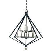 Framburg - 4922 PN/MBLACK - 12 Light Chandelier - Ice - Polished Nickel w/Matte Black
