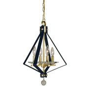 Framburg - 4924 SB/MBLACK - Four Light Chandelier - Ice - Satin Brass w/Matte Black