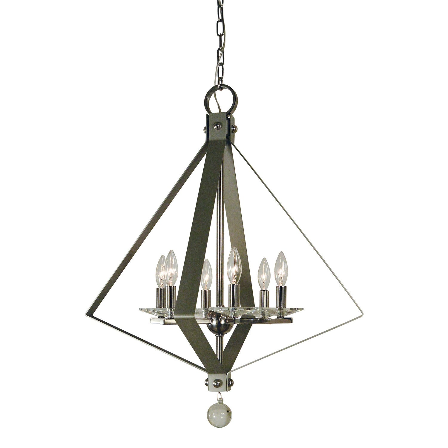 Framburg - 4926 PN/SP - Six Light Chandelier - Ice - Polished Nickel w/Satin Pewter