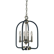 Framburg - 4934 PN/MBLACK - Four Light Chandelier - Boulevard - Polished Nickel with Matte Black Accents