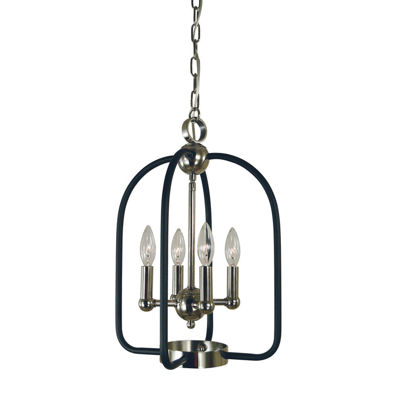 Framburg - 4934 PN/MBLACK - Four Light Chandelier - Boulevard - Polished Nickel with Matte Black Accents