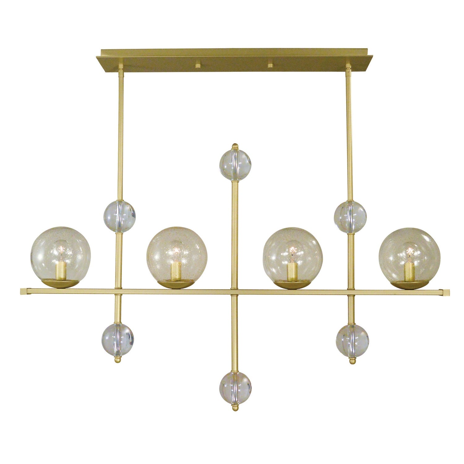 Framburg - 4944 SB - Four Light Island Chandelier - Solaris - Satin Brass